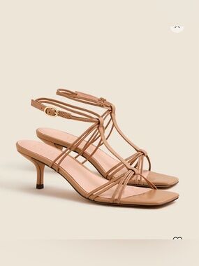 J. Crew Tan Strappy Kitten Heel Sandals